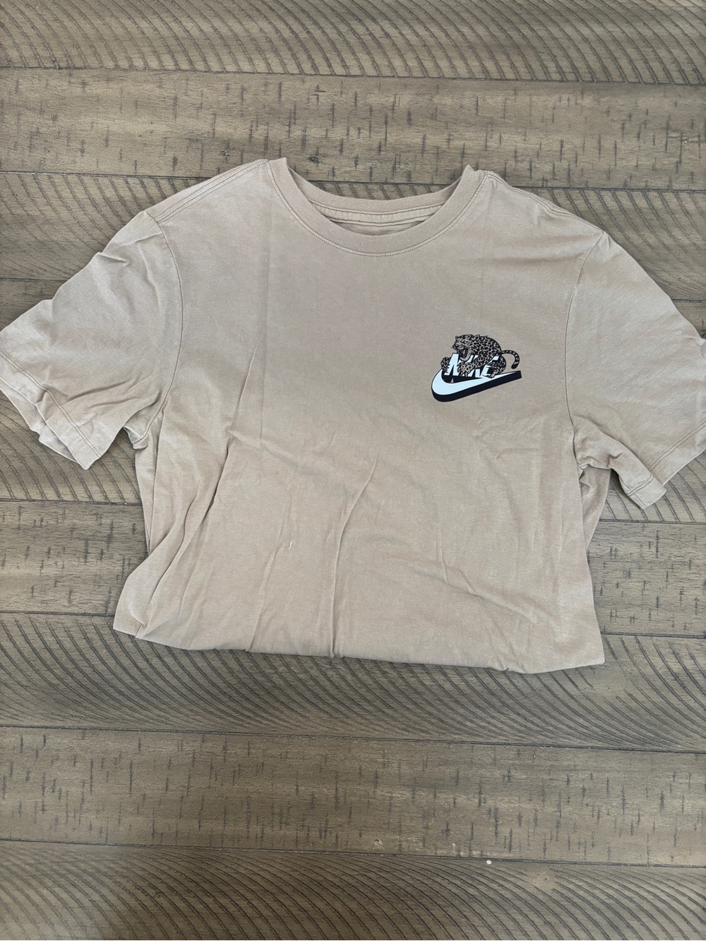 Nike Crew Neck Tee in Light Brown